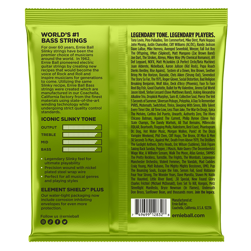 Ernie Ball Regular Slinky Nickel Wound Electric Bass Strings - 50-105 Gauge - 2832