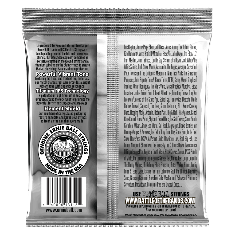 Ernie Ball Coated Slinky Titanium Skinny Top/ Heavy Bottom Electric Guitar Strings - 3115