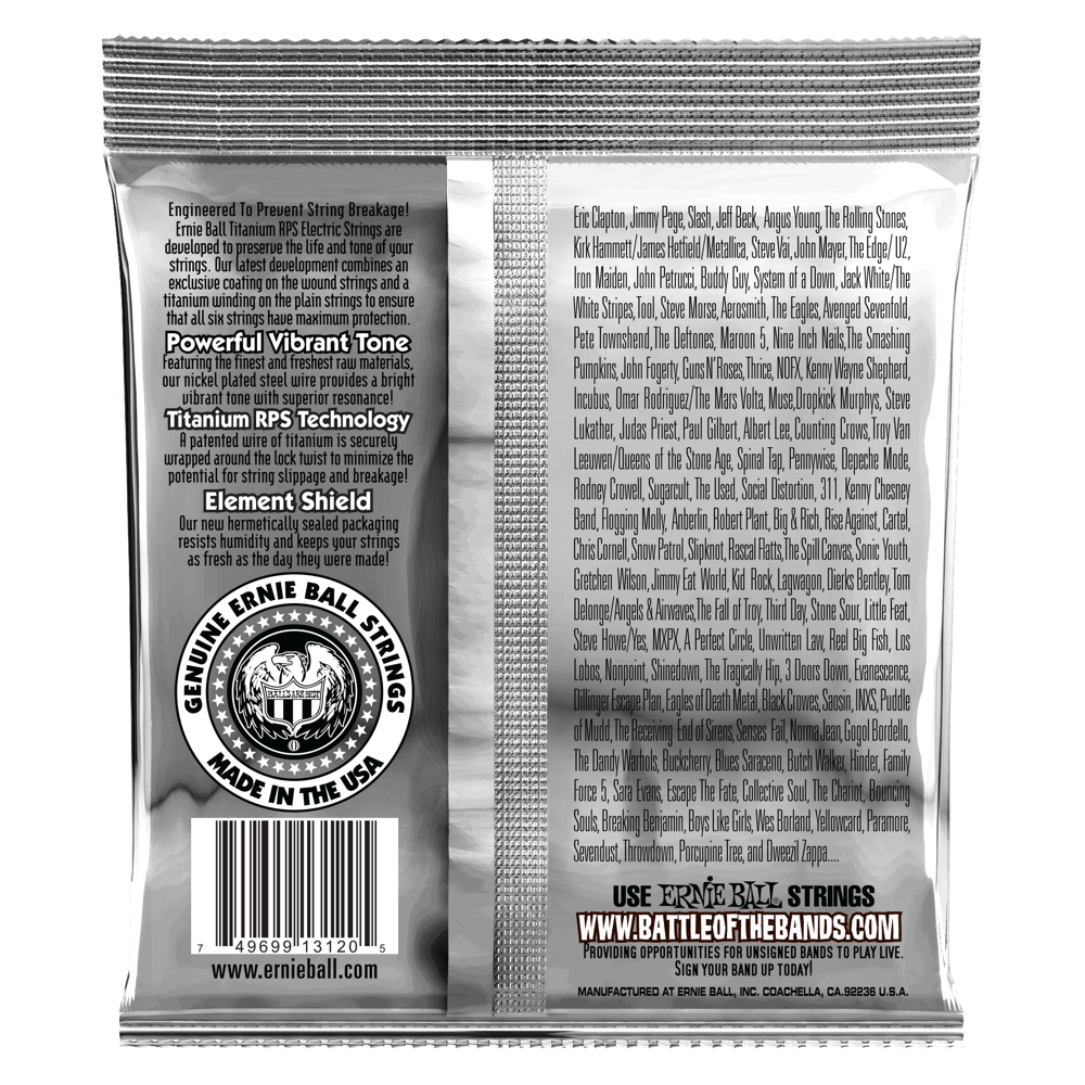 Ernie Ball Power Slinky Coated Titanium RPS Electric Guitar Strings - 11-48 Gauge - 3120