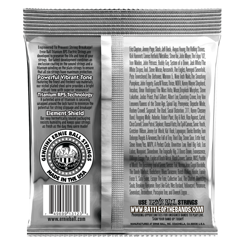 Ernie Ball Super Slinky Coated Titanium RPS Electric Guitar Strings - 9-42 Gauge - 3123