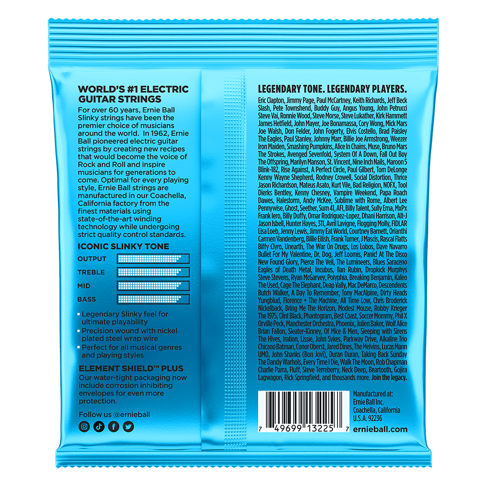 Ernie Ball Extra Slinky Nickel Wound Electric Guitar Strings 8-38 Gauge - 3 Pack