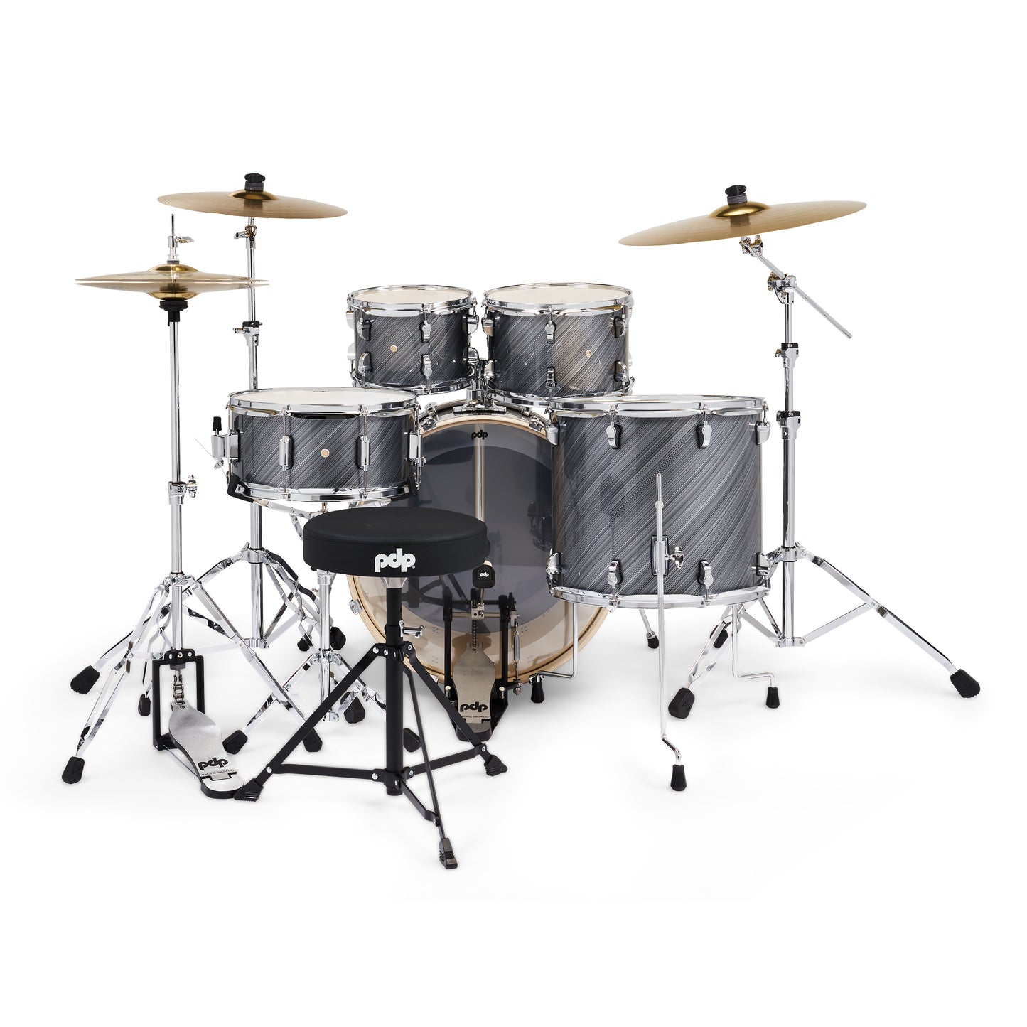 PDP Mainstage 5-Piece Drum Kit with Hardware and Cymbals Graphite PDMA2215KTTG