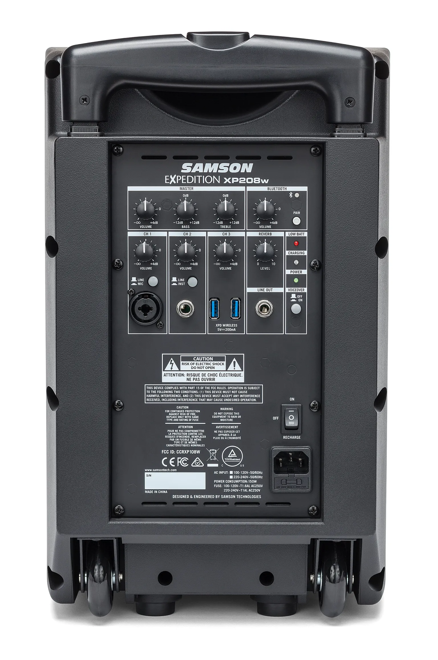 SAMSON Expedition XP208w Rechargeable Portable PA with Handheld Wireless System - Poppa's Music