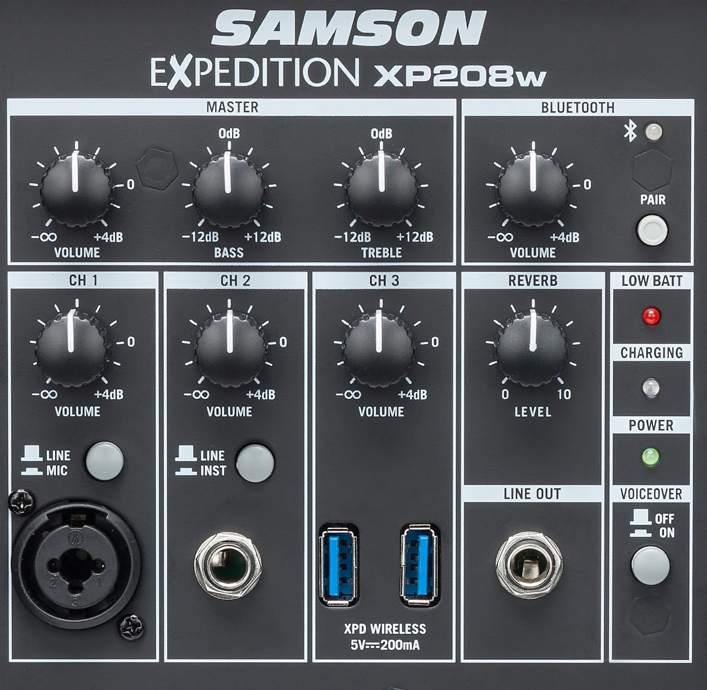 SAMSON Expedition XP208w Rechargeable Portable PA with Handheld Wireless System - Poppa's Music