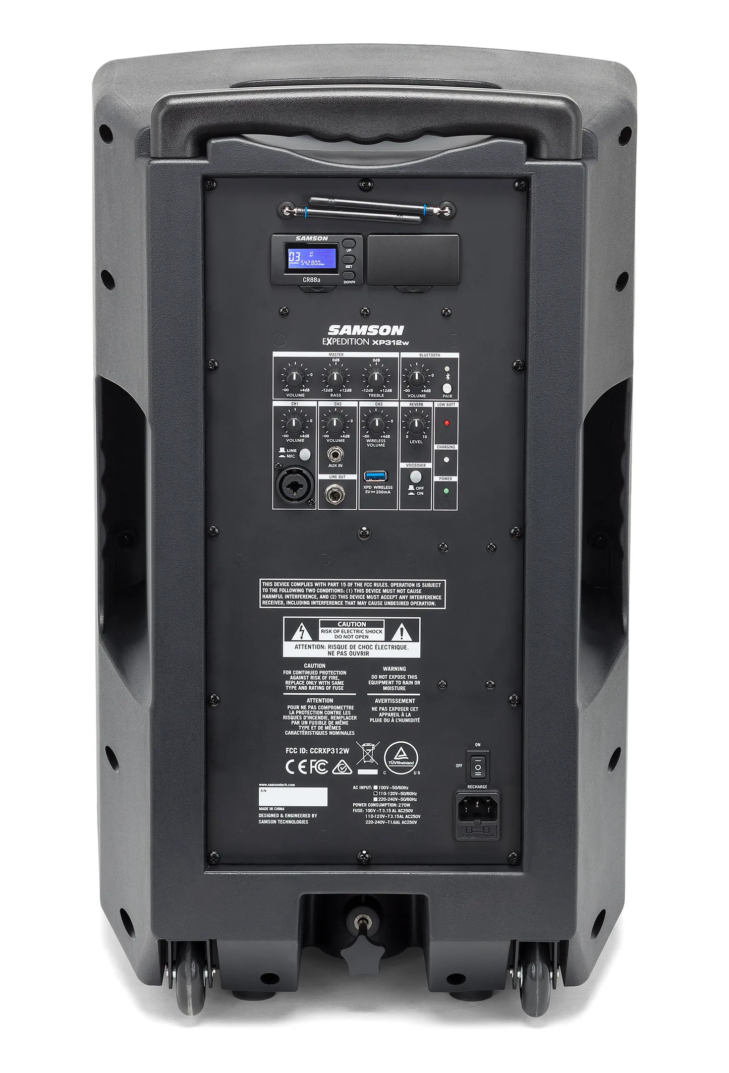 SAMSON Expedition XP312w Rechargeable Portable PA with Handheld Wireless System Band D - Poppa's Music