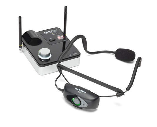 SAMSON AirLine 99m Fitness Headset Wireless System with Tabletop Receiver - Poppa's Music 