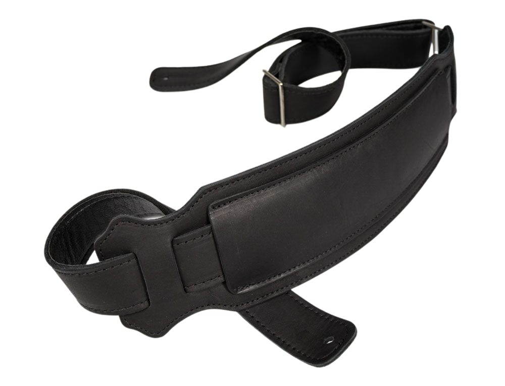 Franklin 3.5" Black Leather Vintage Bass Guitar Strap