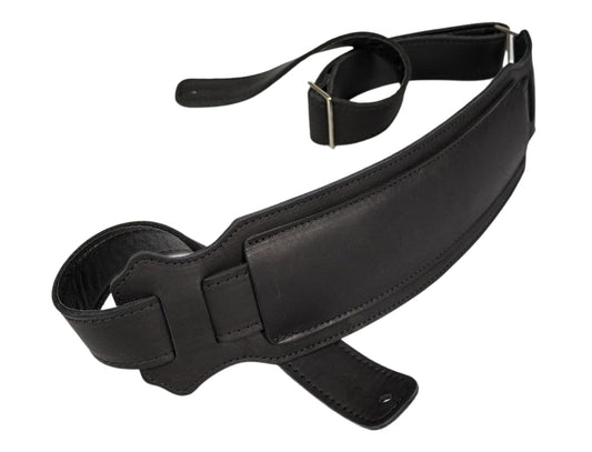 Franklin 3.5" Black Leather Vintage Bass Guitar Strap