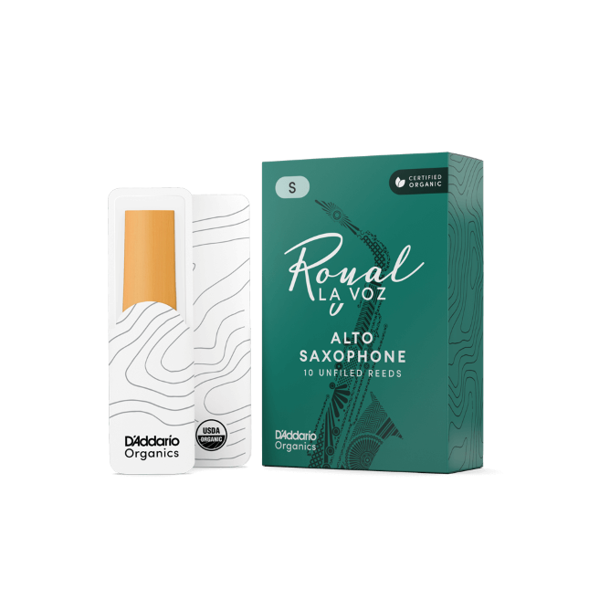 Royal La Voz Organic Alto Saxophone Reeds, Strength Hard, 10-pack