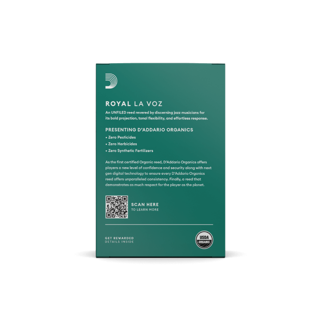 Royal La Voz Organic Soprano Saxophone Reeds, Strength Medium Hard, 10-Pack