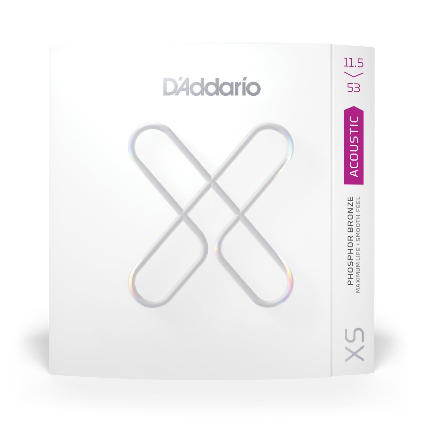D'Addario 11.5-53 Custom Light Plus, XS Phosphor Bronze Coated Acoustic Guitar Strings XSAPB11553