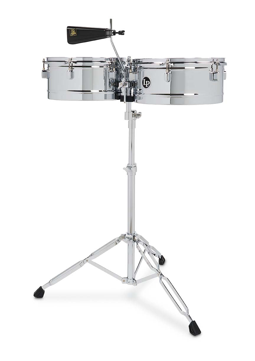 Latin Percussion LPA256 13" and 14" Aspire Timbales - Chrome with Chrome Hardware - Poppa's Music