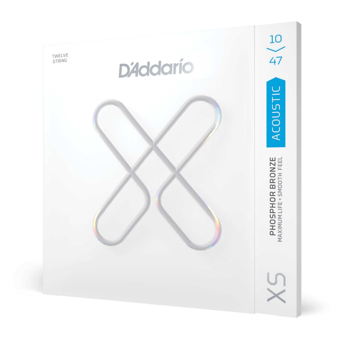 D'Addario 10-47 Light 12-String, XS Phosphor Bronze Coated Acoustic Guitar Strings XSAPB1047-12