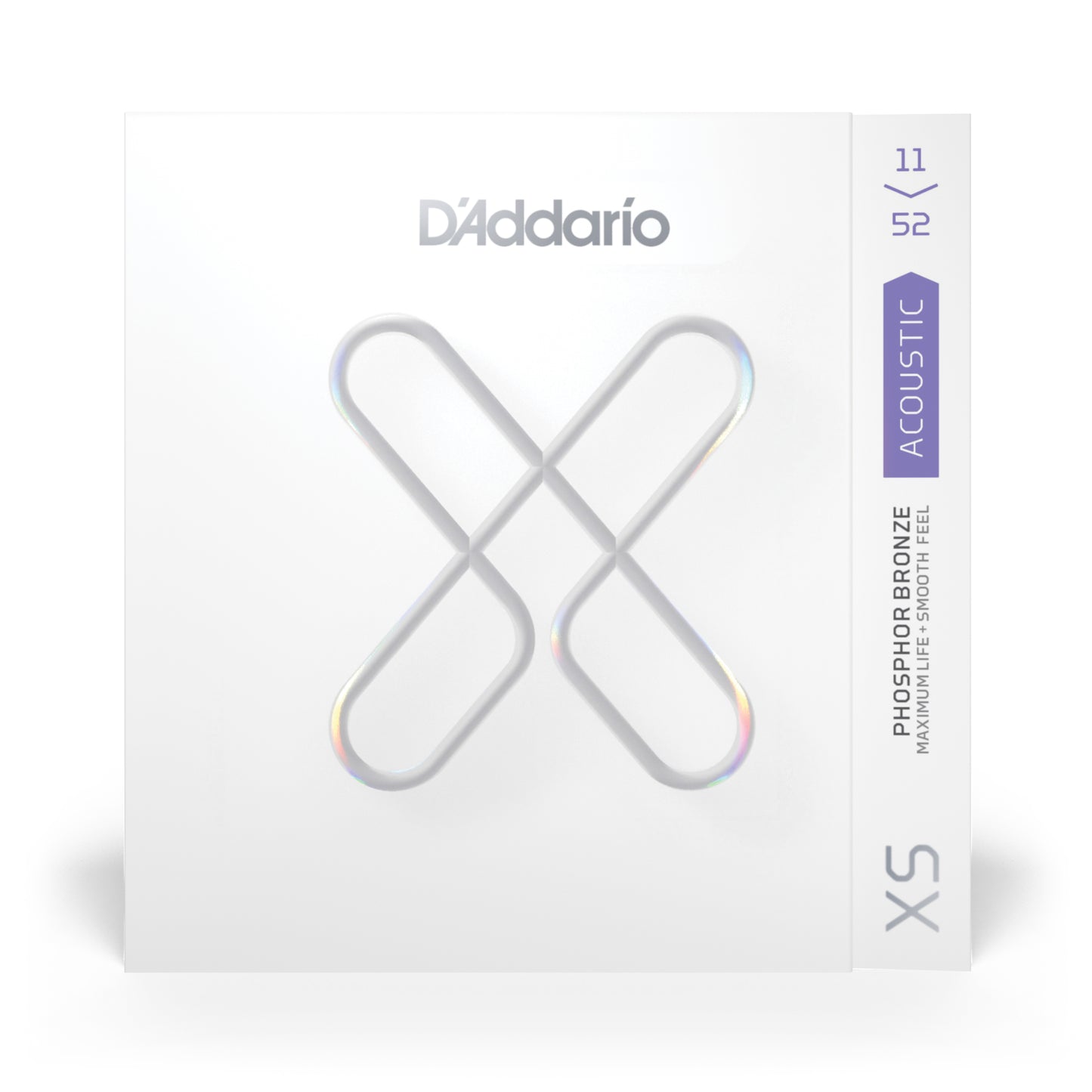 D'Addario 11-52 Custom Light, XS Phosphor Bronze Coated Acoustic Guitar Strings XSAPB1152