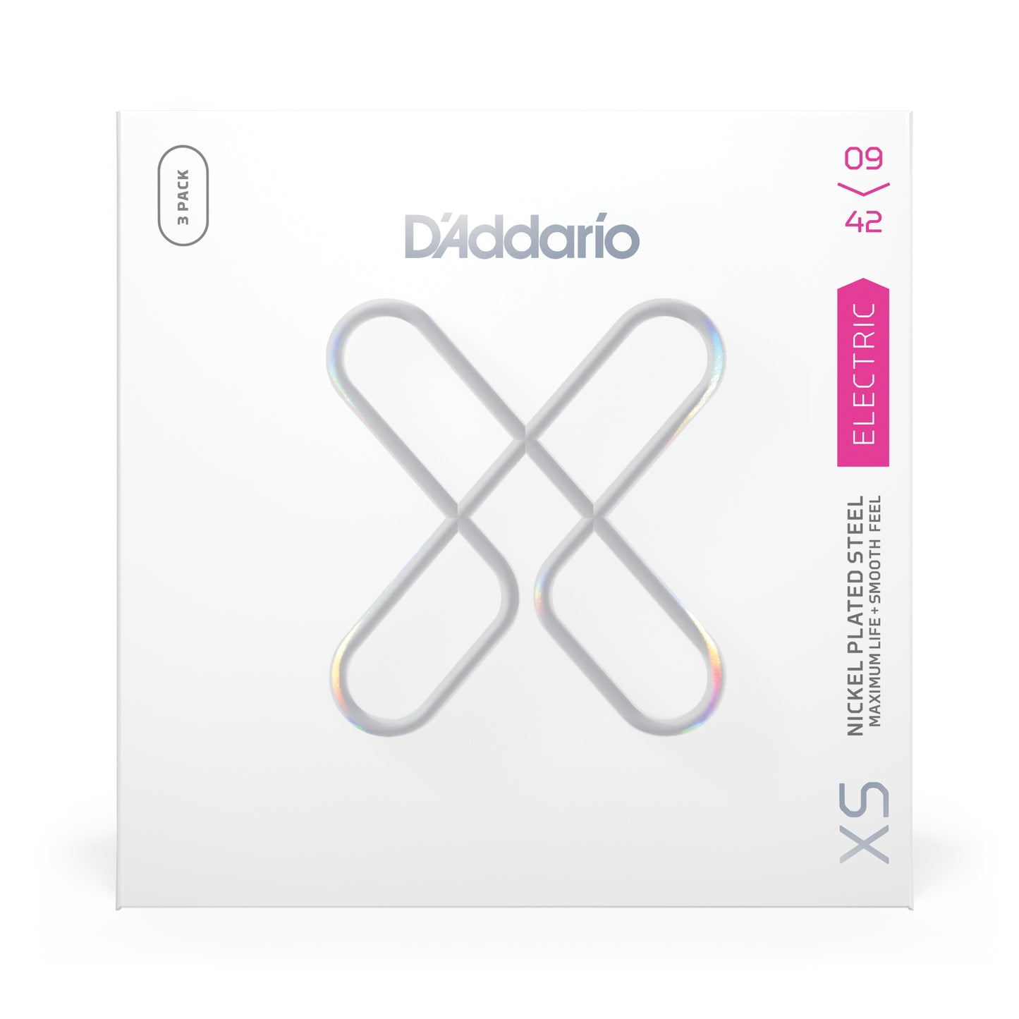 D'Addario 09-42 Super Light, XS Nickel Coated Electric Guitar Strings 3-Pack XSE0942-3P