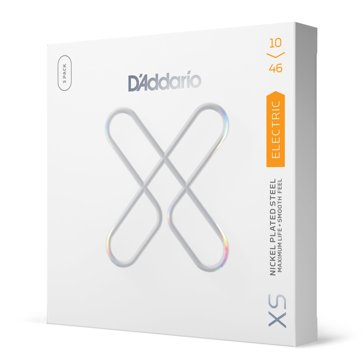 D'Addario 10-46 Regular Light, XS Nickel Coated Electric Guitar Strings 3-Pack XSE1046-3P