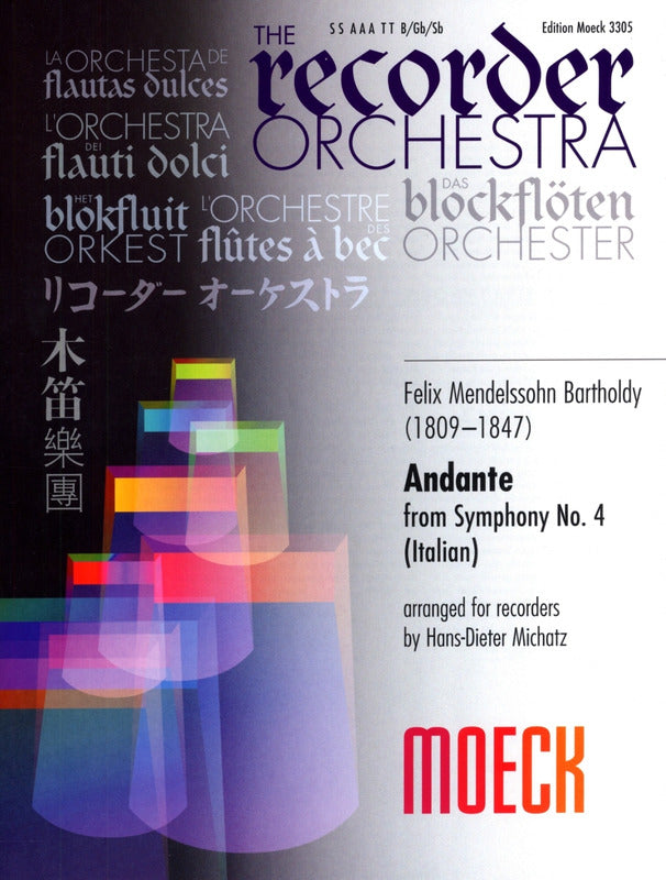 Moeck Book - Mendelssohn Bartholdy, Felix (1809 - 1847) ANDANTE, FROM SYMPHONY NO. 4 (ITALIAN) - Poppa's Music