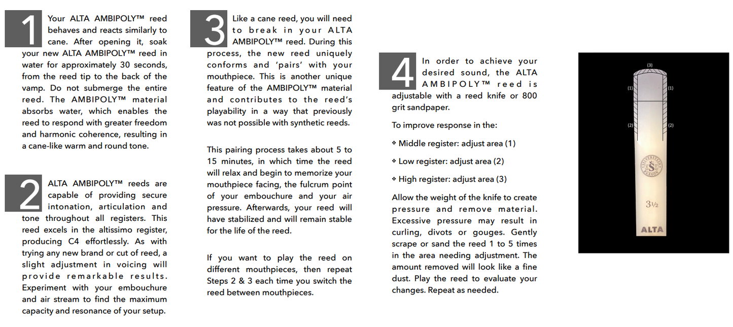 Silverstein ALTA Ambipoly Tenor Sax Classic Synthetic Reed - Premium Tenor Saxophone Reed from Silverstein - Just $39! Shop now at Poppa's Music