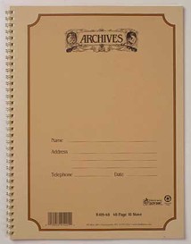 ARCHIVES BOUND 64 PG 6 STAVE/B6S-64 SPIRAL BOOK - Poppa's Music 