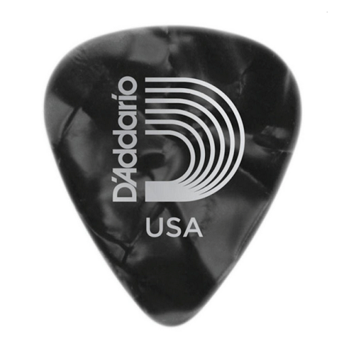 D'addario Planet Waves Black Pearl Celluloid Guitar Picks - 100 Packs - Poppa's Music