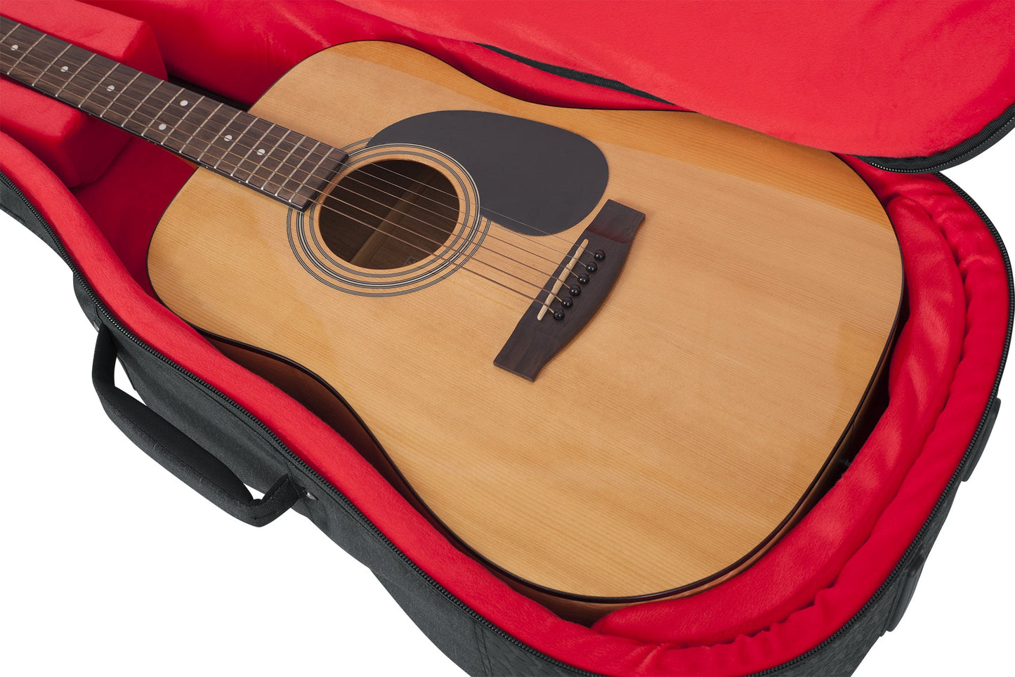 Gator Transit Series Acoustic Guitar Gig Bag with Charcoal Exterior - GT-ACOUSTIC-BLK - Poppa's Music