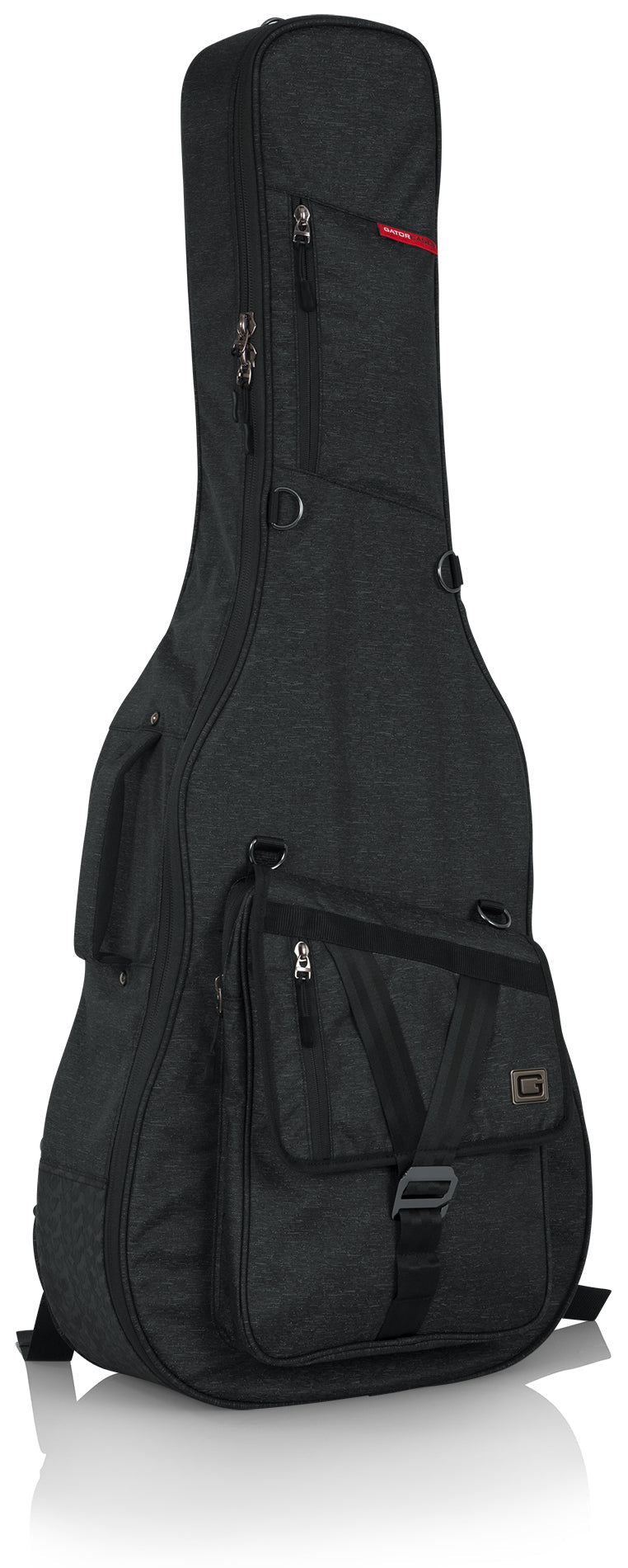 Gator Transit Series Acoustic Guitar Gig Bag with Charcoal Exterior - GT-ACOUSTIC-BLK - Poppa's Music
