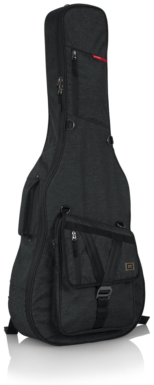 Gator Transit Series Acoustic Guitar Gig Bag with Charcoal Exterior - GT-ACOUSTIC-BLK - Poppa's Music