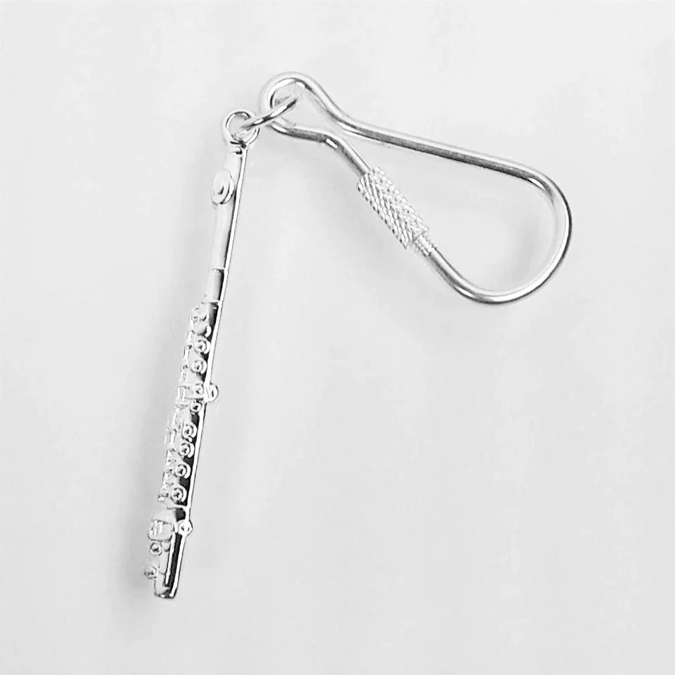 AIM GIFTS Silver Flute Keychain - K61A - Poppa's Music