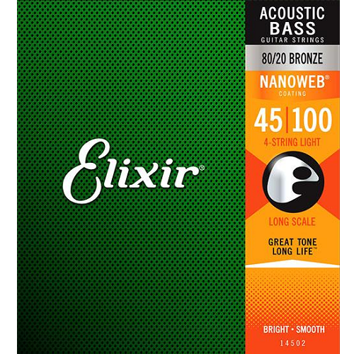 Elixir 80/20 Bronze Nanoweb Acoustic Bass Guitar Strings - Poppa's Music 