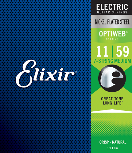 Elixir Nickel Plated Optiweb 7-STRING Electric Guitar Strings - Poppa's Music