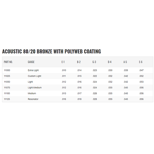 Elixir 80/20 Bronze with Polyweb Coating Acoustic Guitar Strings - Poppa's Music