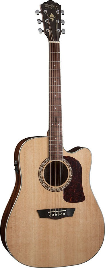 Washburn Heritage 10 Series Dreadnought Cutaway Acoustic/Electric Guitar - HD10SCE - Premium Guitar from Washburn - Just $479! Shop now at Poppa's Music