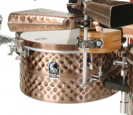 LP Toca Pro Line Timbale Set with Stand, Black Copper - TPT1415-BC - Poppa's Music 