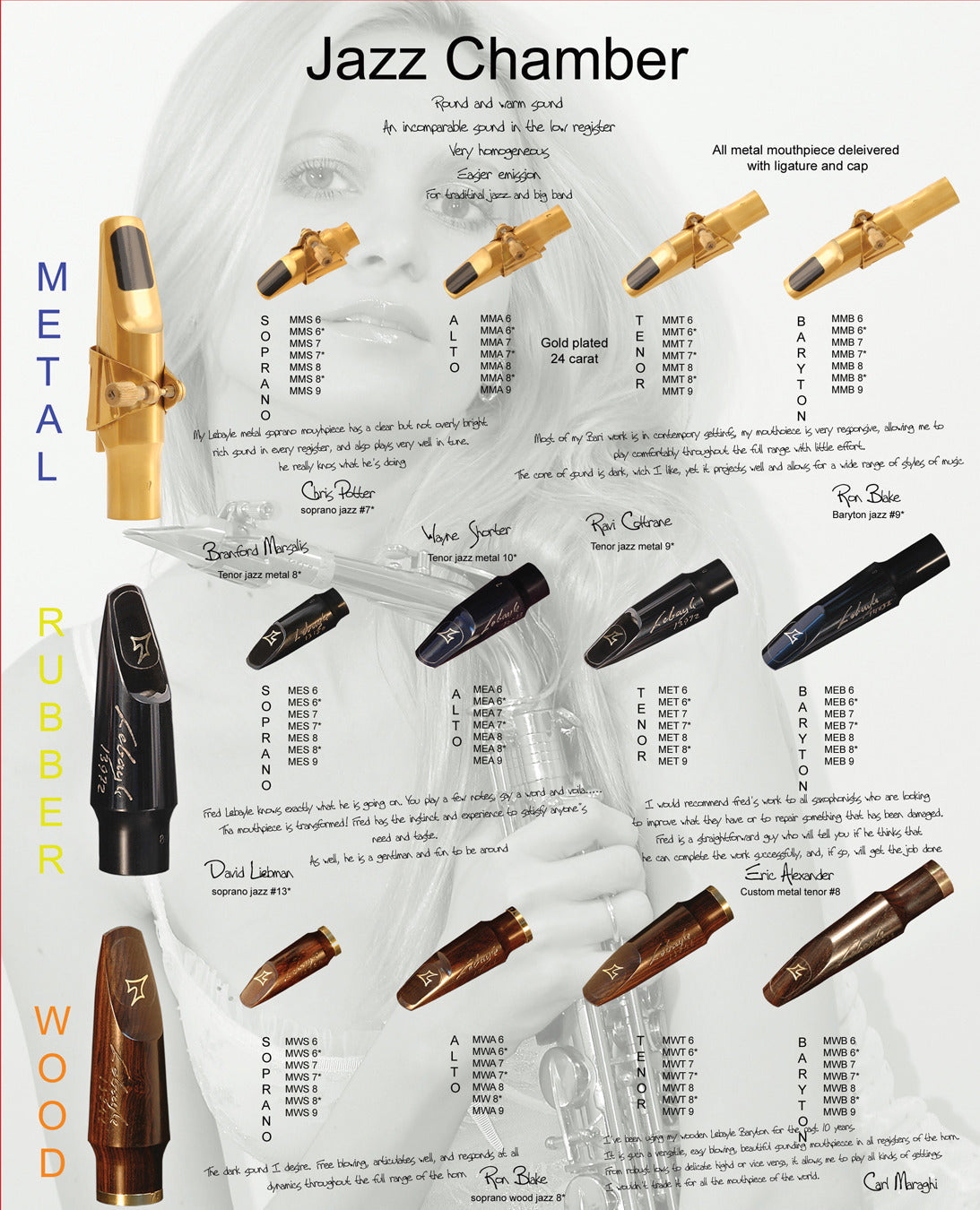 Lebayle Jazz Chamber Tenor Sax Metal Mouthpiece - Poppa's Music