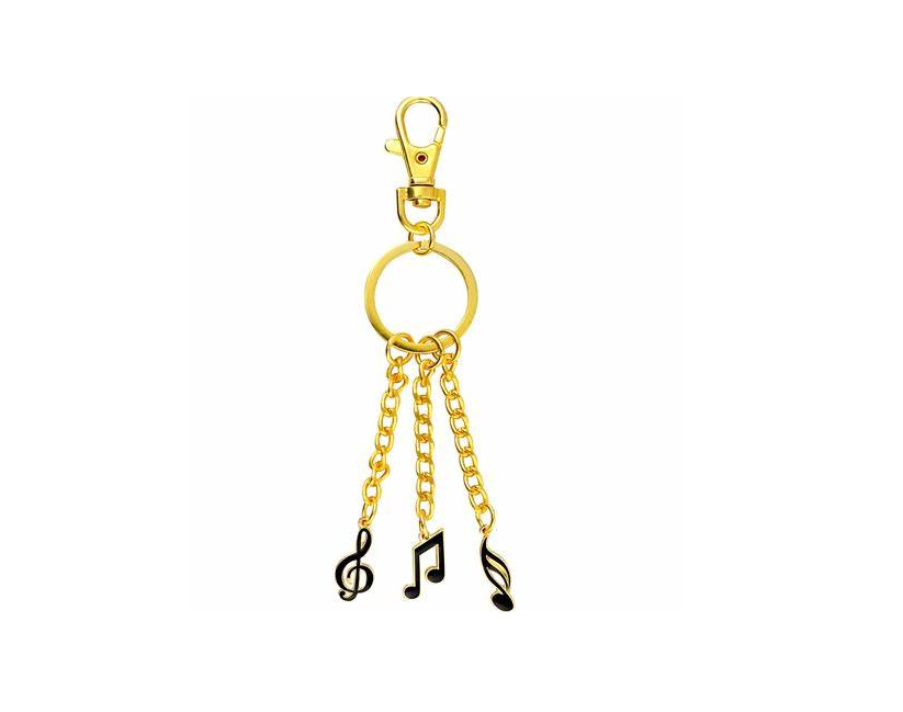 AIM GIFTS 3 Music Charms, G-Clef, 8th note and 16th note Keychain - K615 - Poppa's Music