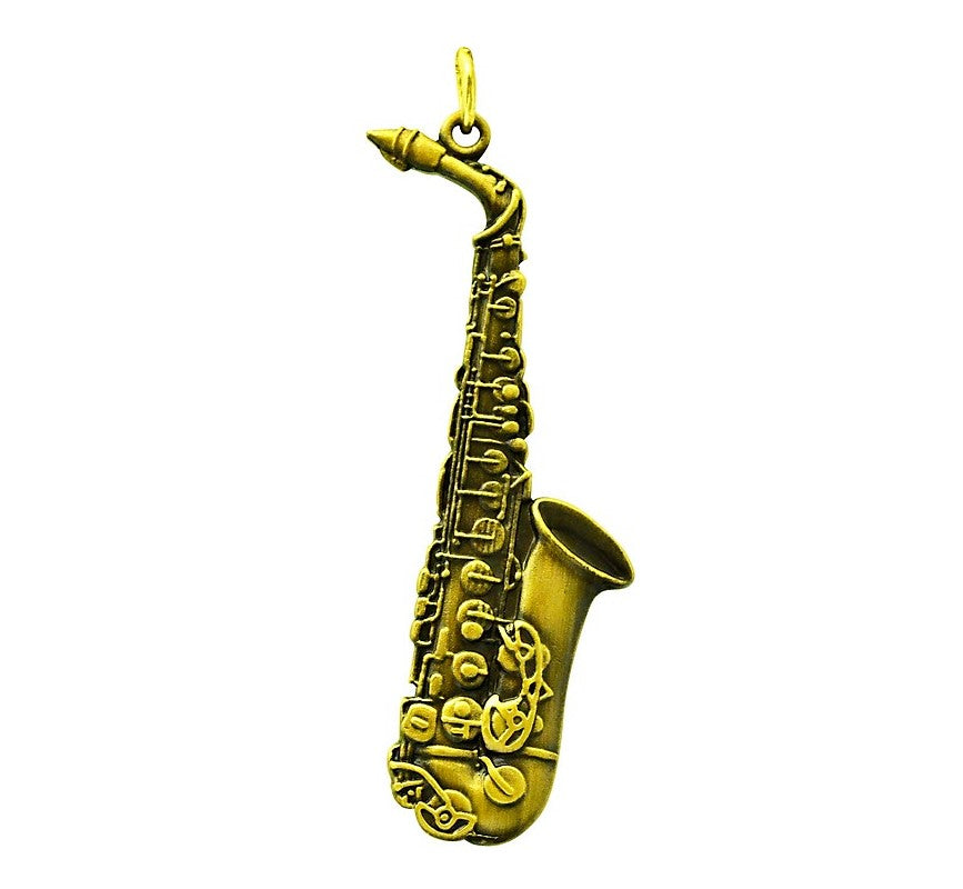 AIM GIFTS Alto Sax Antique Brass Keychain - K67 - Poppa's Music