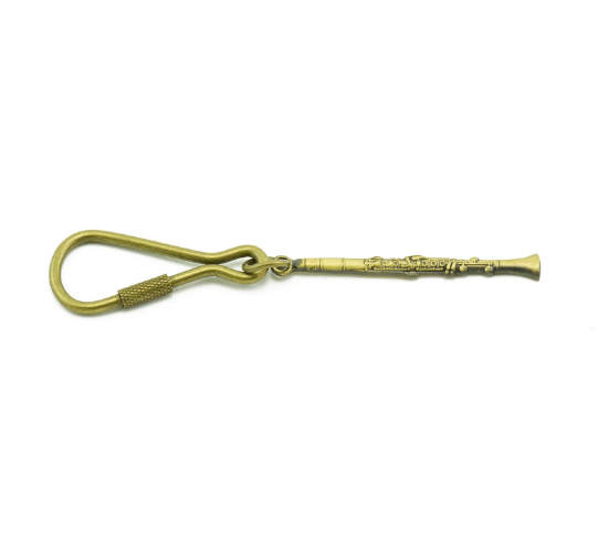 AIM GIFTS Antique Clarinet Brass Keychain - K64 - Premium keychain from AIM GIFTS - Just $7! Shop now at Poppa's Music