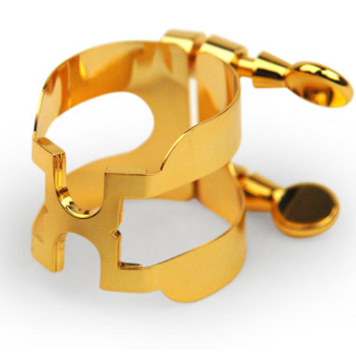 Rico Gold Plated H-Ligature & Plastic Cap for Otto Link Metal Tenor Sax Mouthpiece- HTS2G - Premium Tenor Saxophone Ligature from Rico - Just $38! Shop now at Poppa's Music