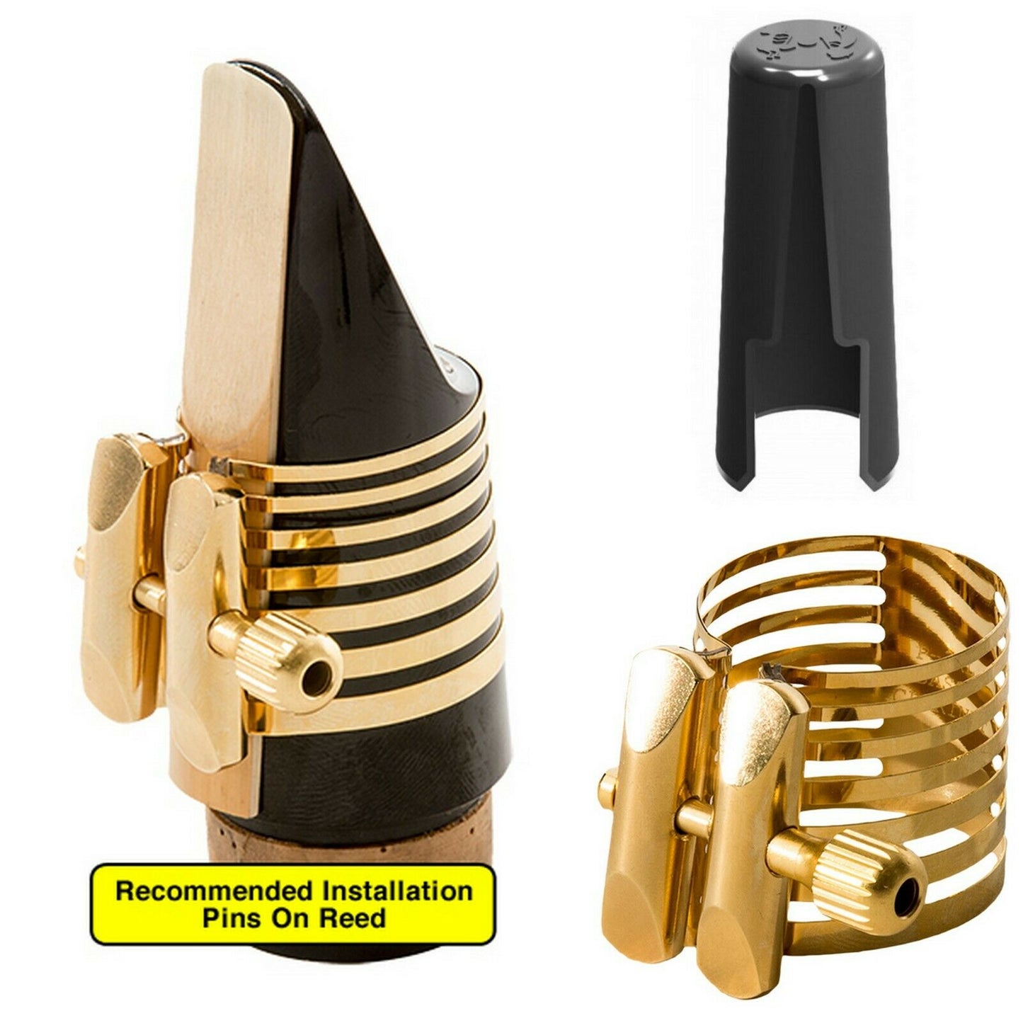 Rovner Platinum Gold Ligature for Bb German String & Eb Clarinet - PG-1E - Poppa's Music