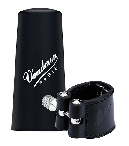 Vandoren Eb Clarinet Leather Ligature & Plastic Cap LC22P - Poppa's Music