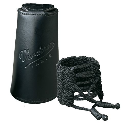 Vandoren Leather Cap for Alto Sax Woven Klassik Ligature - Poppa's Music