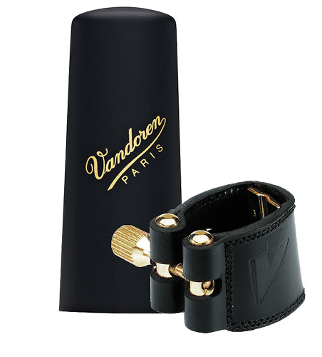 Vandoren Alto Sax Leather Ligature & Plastic Cap - LC27P - Poppa's Music