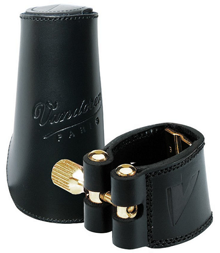 Vandoren Leather Tenor Sax Ligature & Leather Cap for Hard Rubber MPC - LC28L - Poppa's Music