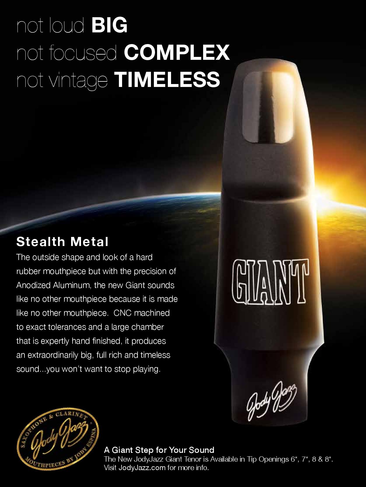 Jody Jazz Tenor Sax Giant Anodized Aluminum Metal Mouthpiece - Poppa's Music