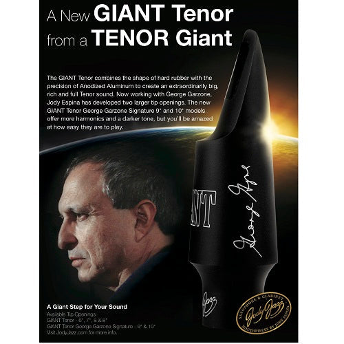 Jody Jazz Tenor Sax Giant George Garzone "SIGNATURE" Anodized Aluminum Metal Mouthpiece - Poppa's Music