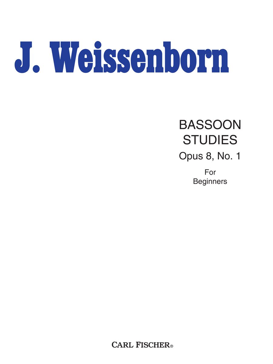 J. Weissenborn Bassoon Studies Op. 8, No. 1 For Beginners - O2950 - Poppa's Music