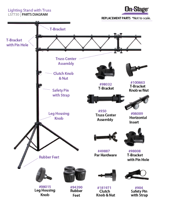 On-Stage Osp SS & LS Safety Pin W/ Strap - Poppa's Music