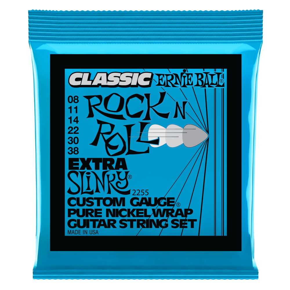 Ernie Ball Extra Slinky Classic Rock N Roll Pure Nickel Wrap Electric Guitar Strings - 8-38 Gauge - Poppa's Music