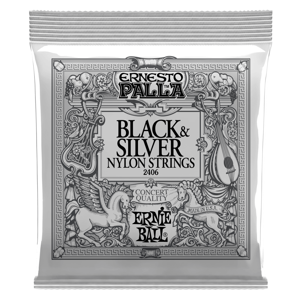 Ernie Ball Ernesto Palla Black & Silver Nylon Classical Guitar Strings - Poppa's Music