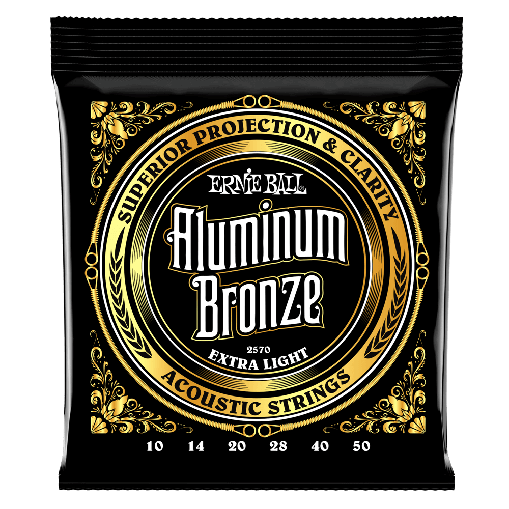 Ernie Ball Extra Light Aluminum Bronze Acoustic Guitar Strings - 10-50 Gauge - 2570 - Poppa's Music